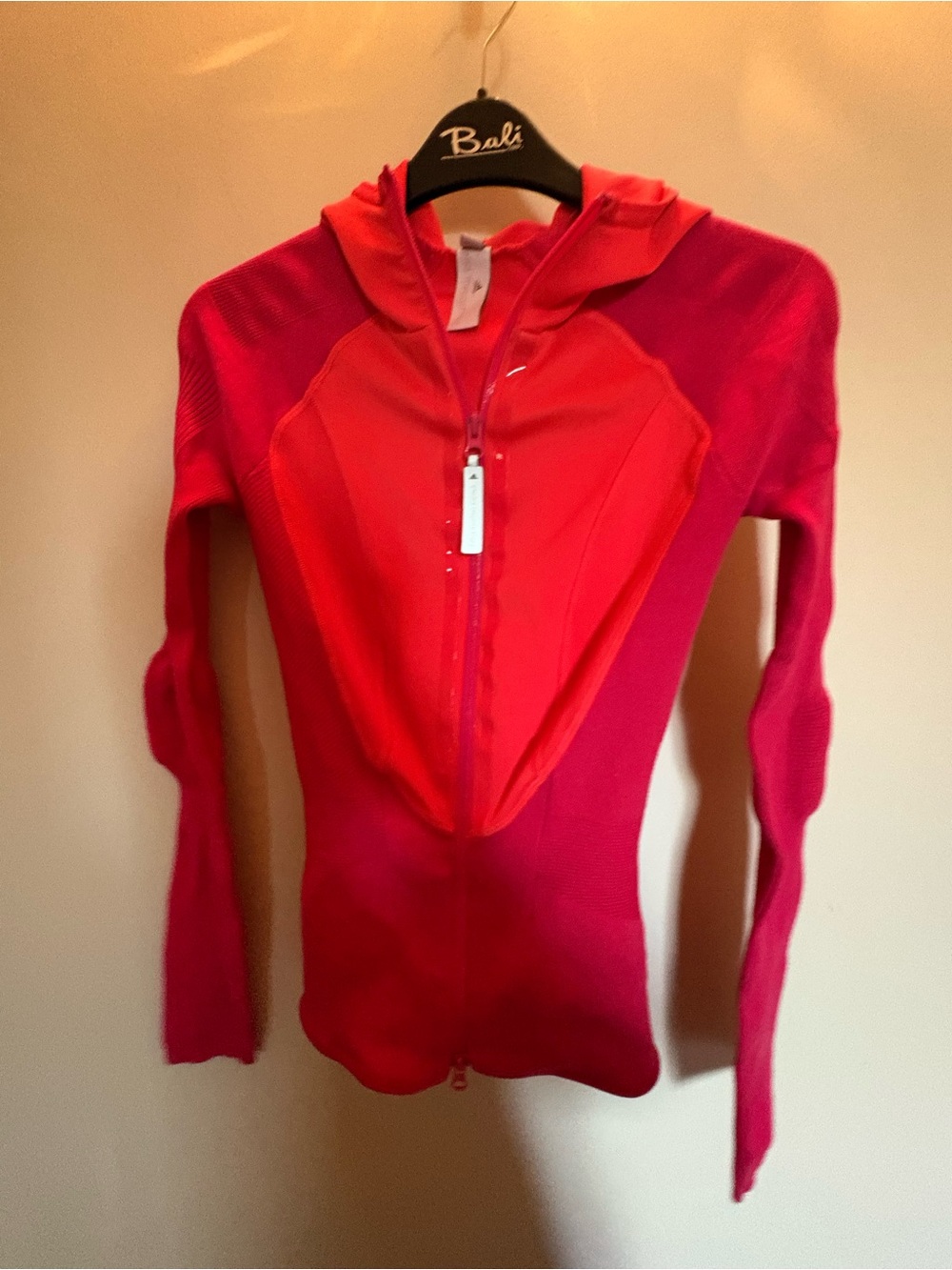 Adidas by Stella McCartney Pink Body with Red Cowl Hoodie Sweater